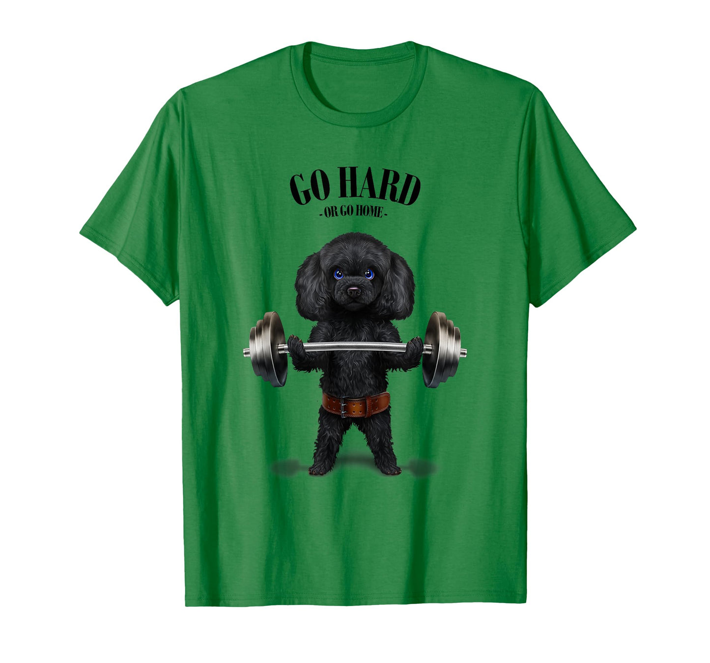 Black Poodle Dog Weightlifting in Fitness Gym Men Women Kids T-Shirt