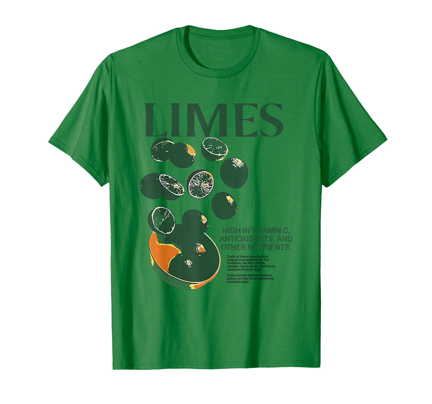 Retro Vintage Limes Graphic Vegetables Lemon Women and Men T-Shirt