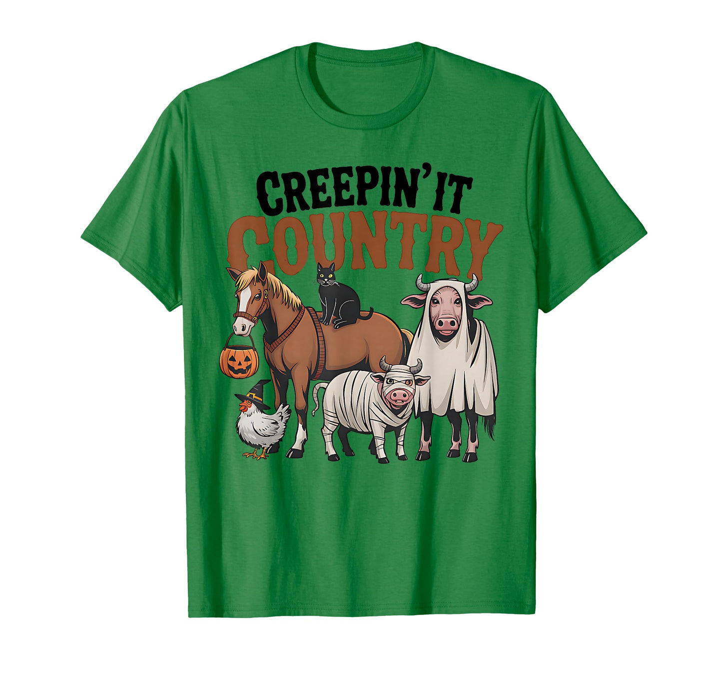 Creepin It Country Halloween, Spooky Farm Animals Tee T-Shirt