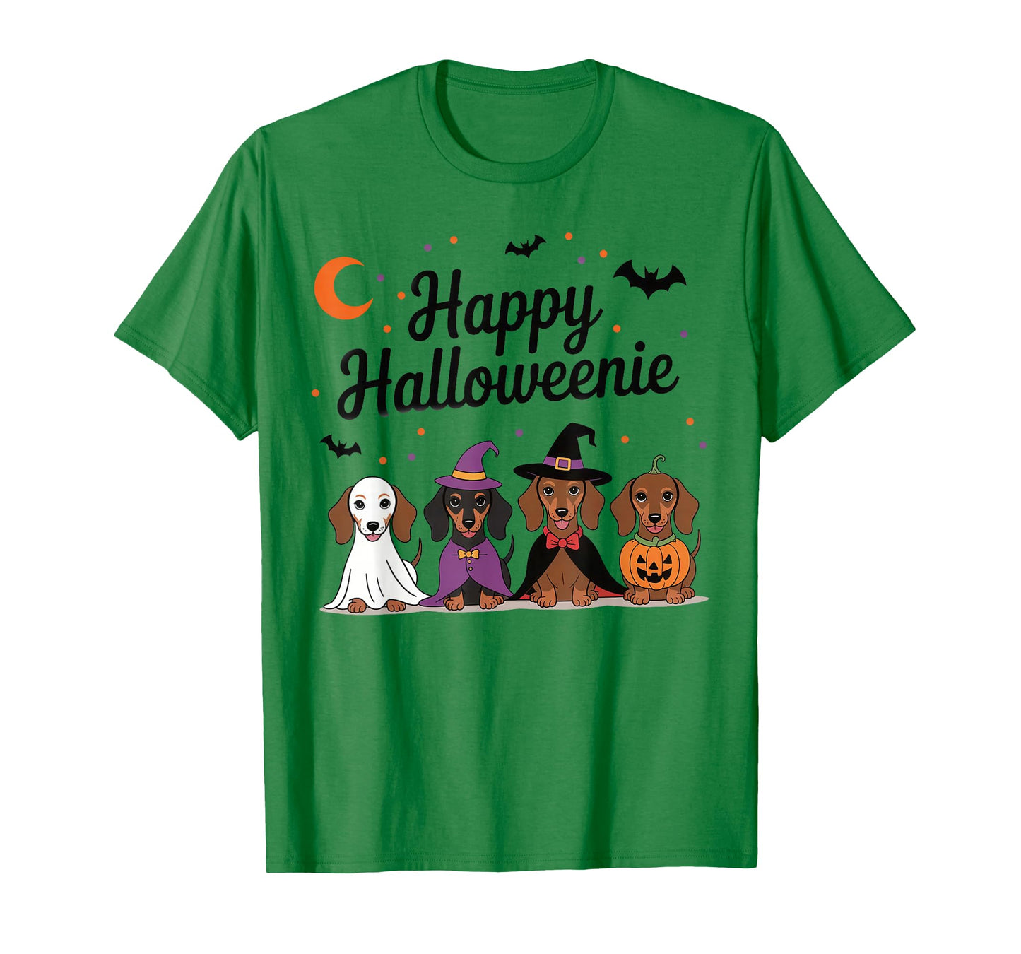 Weiner Dog Witch Happy Halloweenie Cute Halloween Dachshund T-Shirt