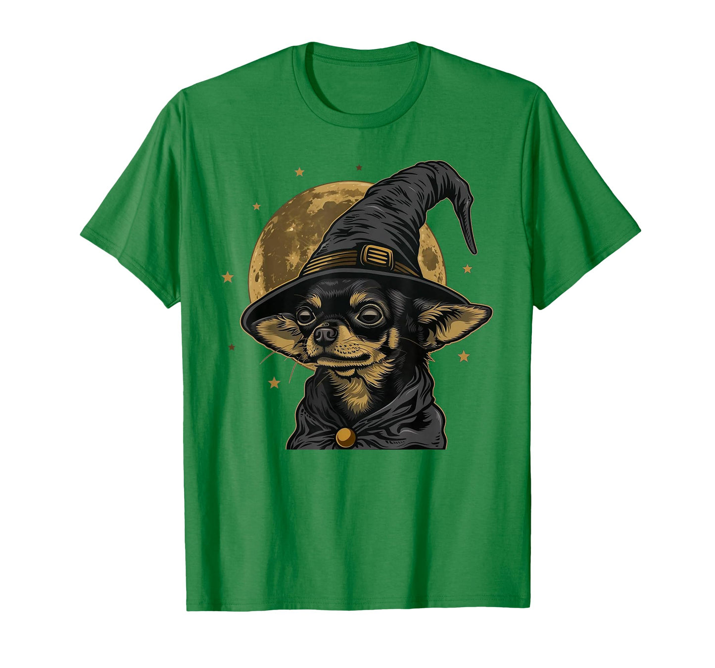 Halloween Chihuahua Dog Wearing Witch Hat T-Shirt