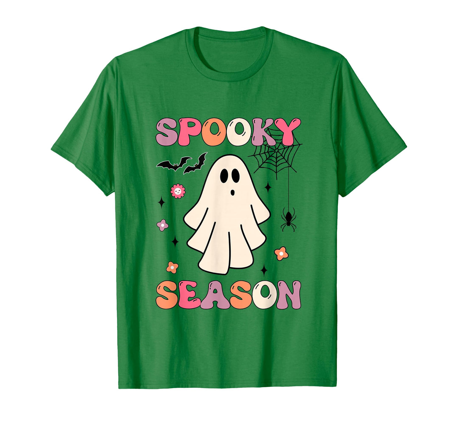 Funny Halloween Groovy Cute Ghost Spooky Season T-Shirt