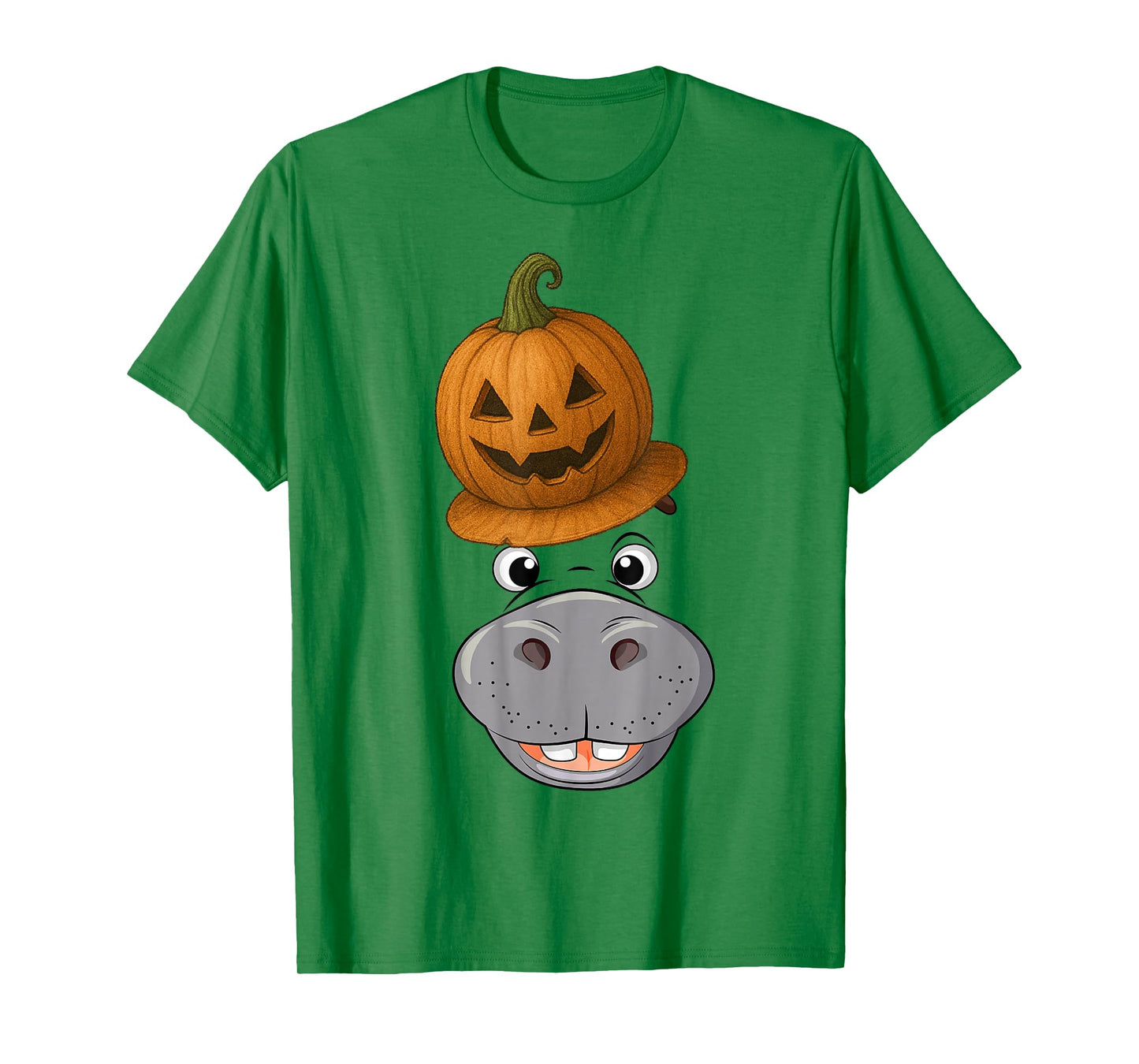 Hippo Spooky Ghost Horror Pumpkin Zombie Halloween T-Shirt