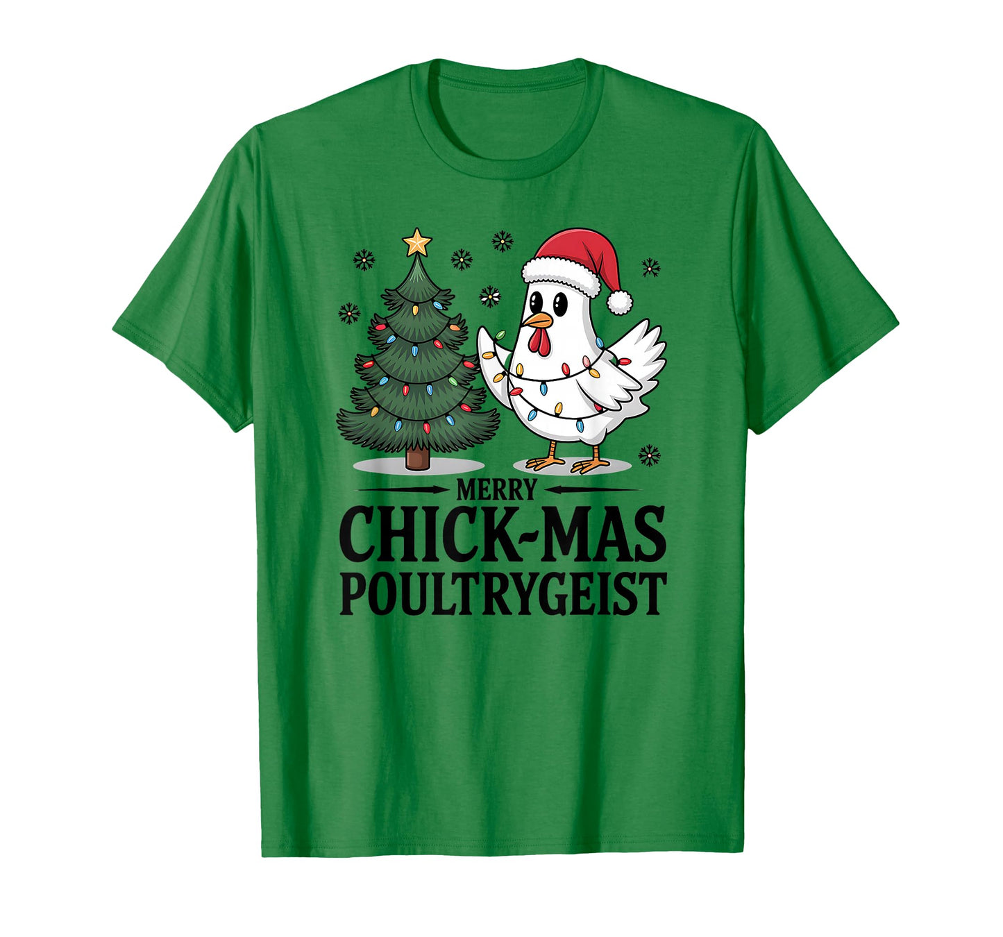 Merry Chick-mas Poultrygeist Funny Chicken Ghost Christmas T-Shirt