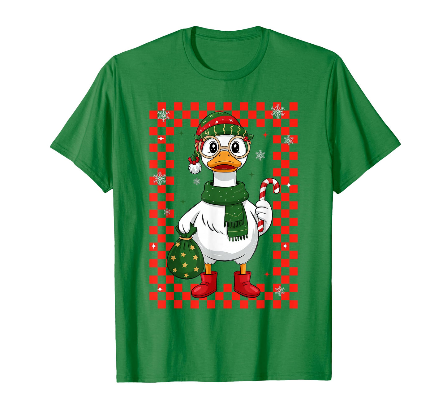 Christmas Candy Cane Goose Matching Couple Xmas Boys Girls T-Shirt