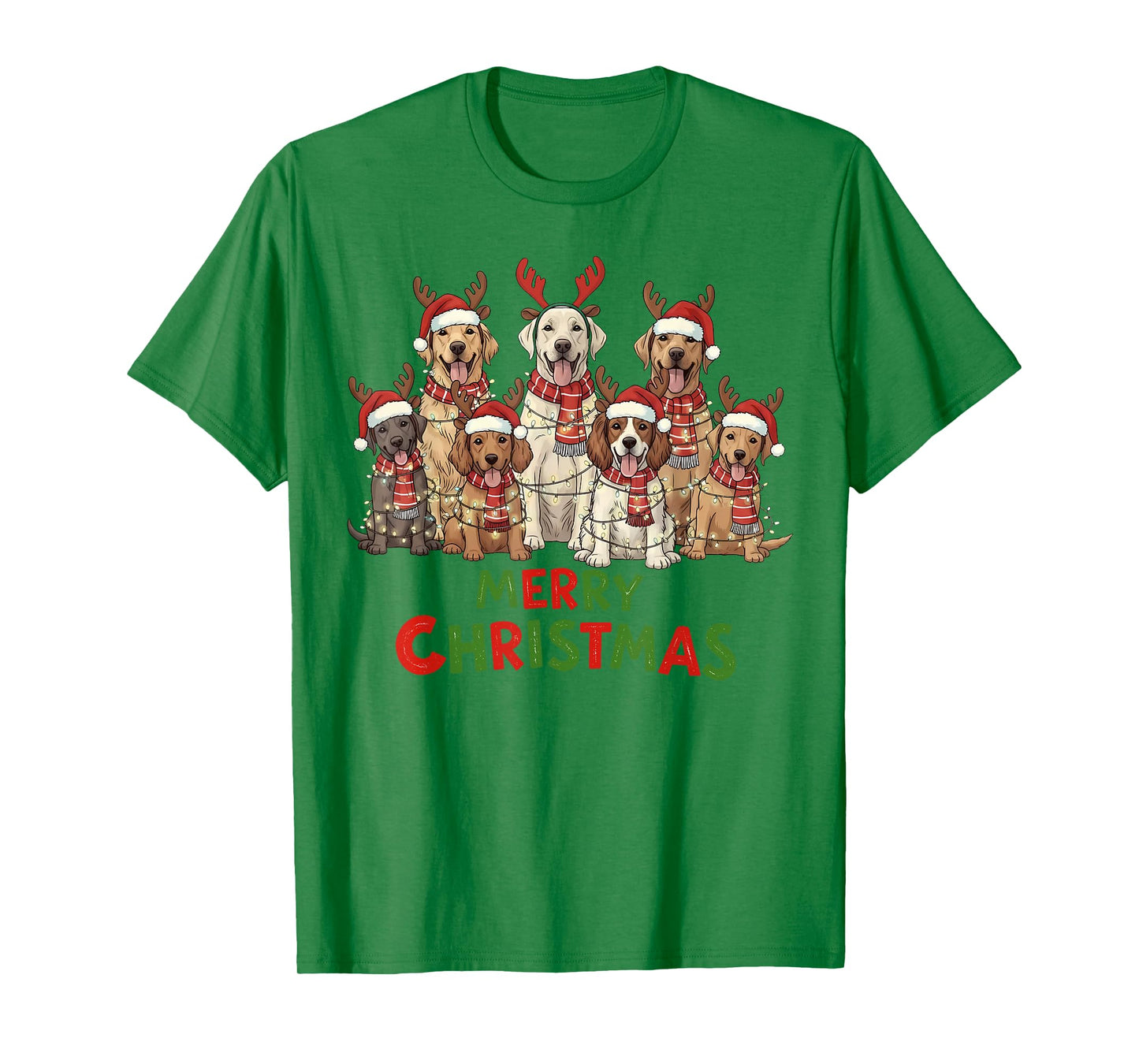 Christmas Dogs Xmas Santa Hat Dog Lover Dog Mom Dog Dad T-Shirt