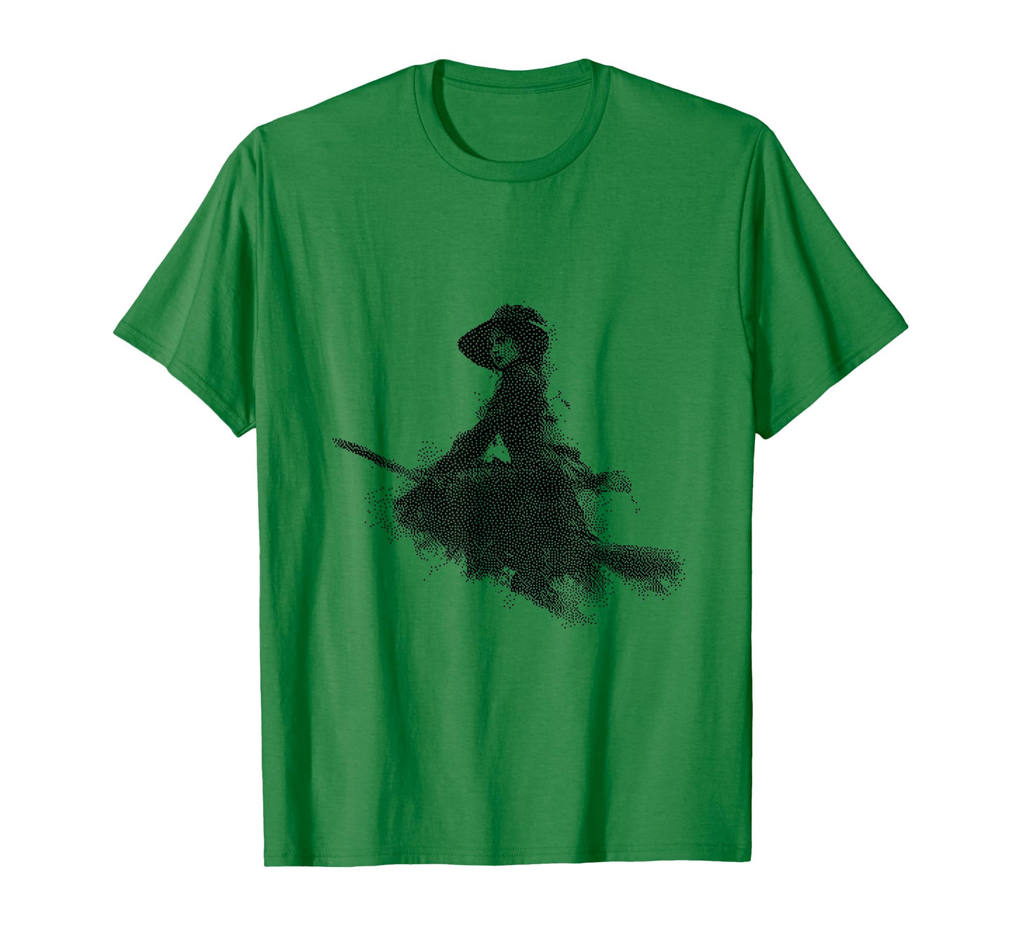 Flying Witch on Broom Halloween Design T-Shirt
