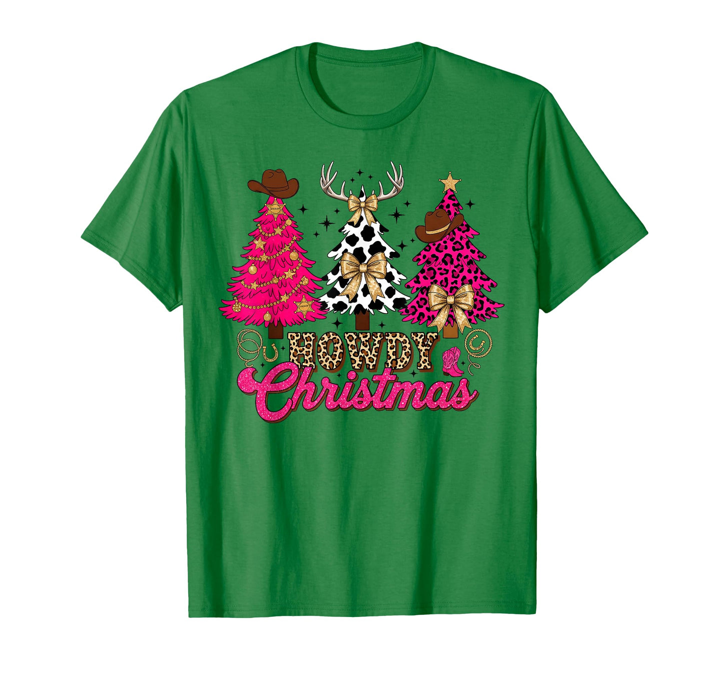 Howdy Christmas Tree Coquette Bow Western Xmas Pjs Cowgirl T-Shirt