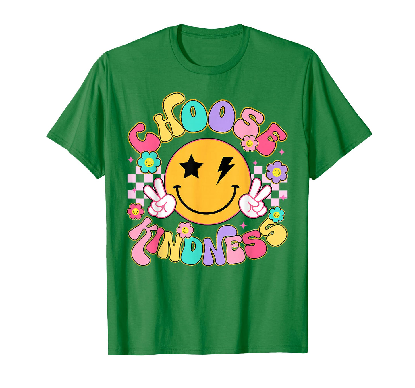 Cute Choose Kindness Groovy Smile Face Inspirational Be Kind T-Shirt