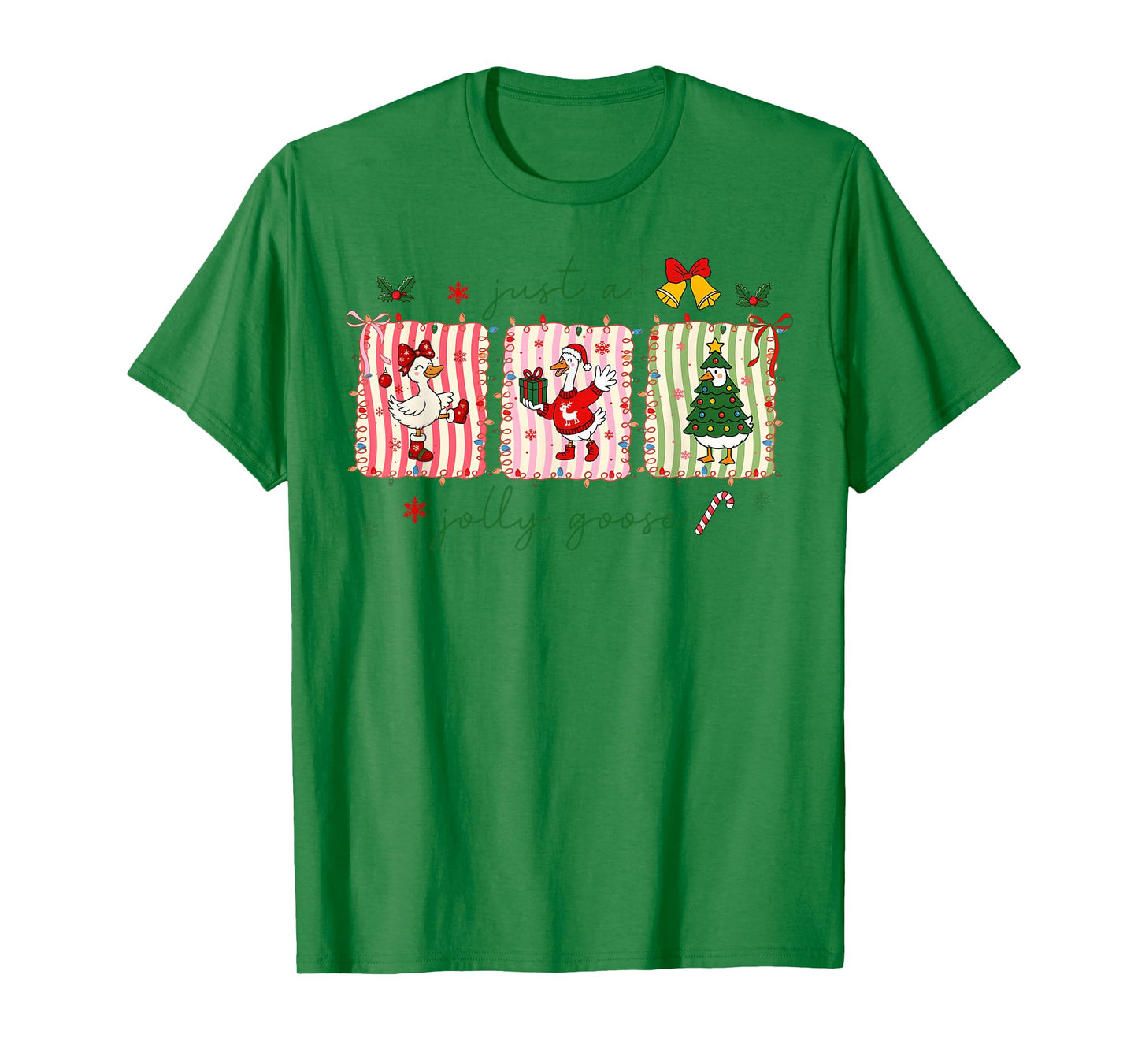 Funny Merry Goosemas Just A Jolly Cute Goose Christmas Xmas T-Shirt