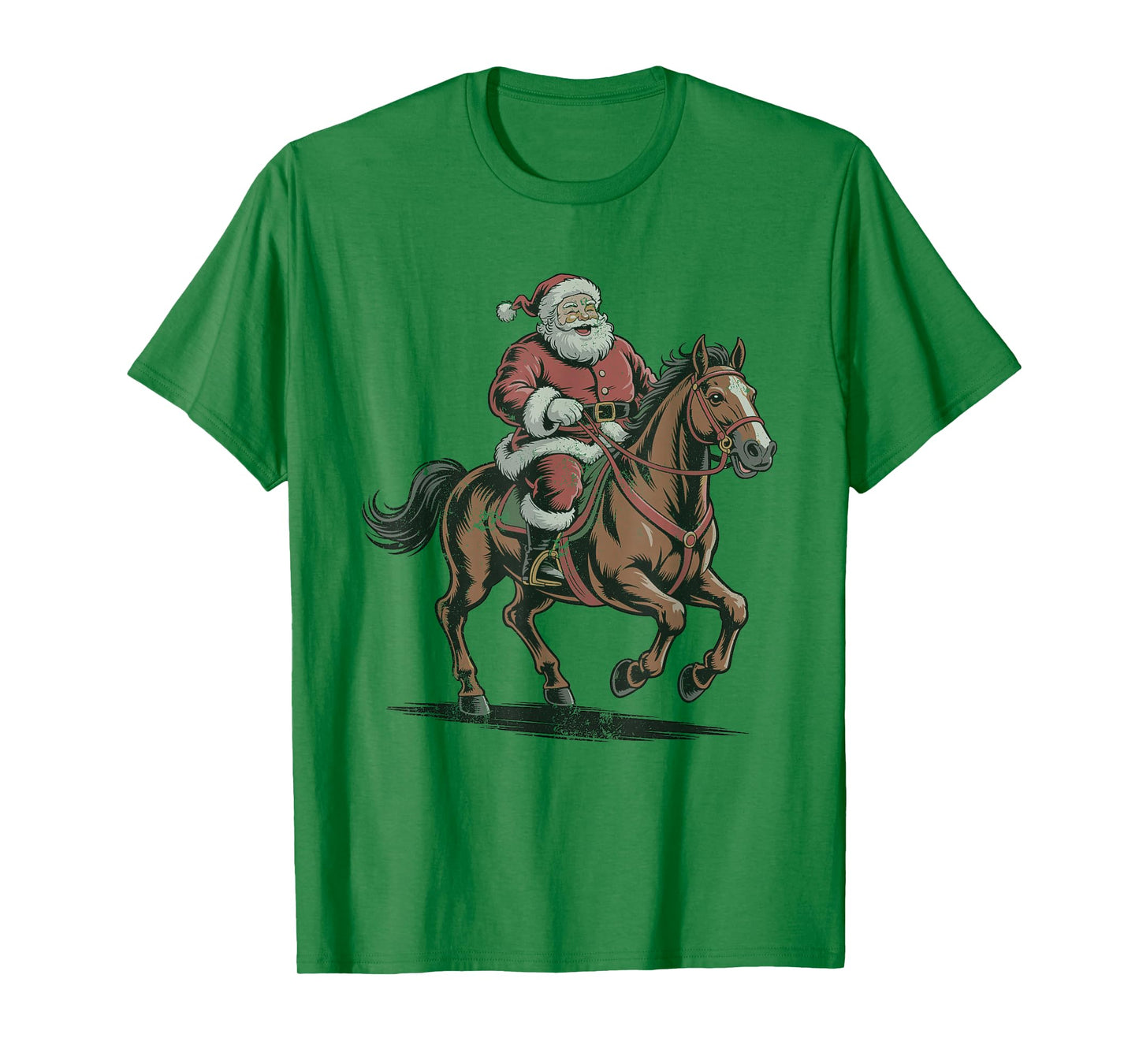 Vintage Santa Riding Horse Retro Christmas Equestrian T-Shirt