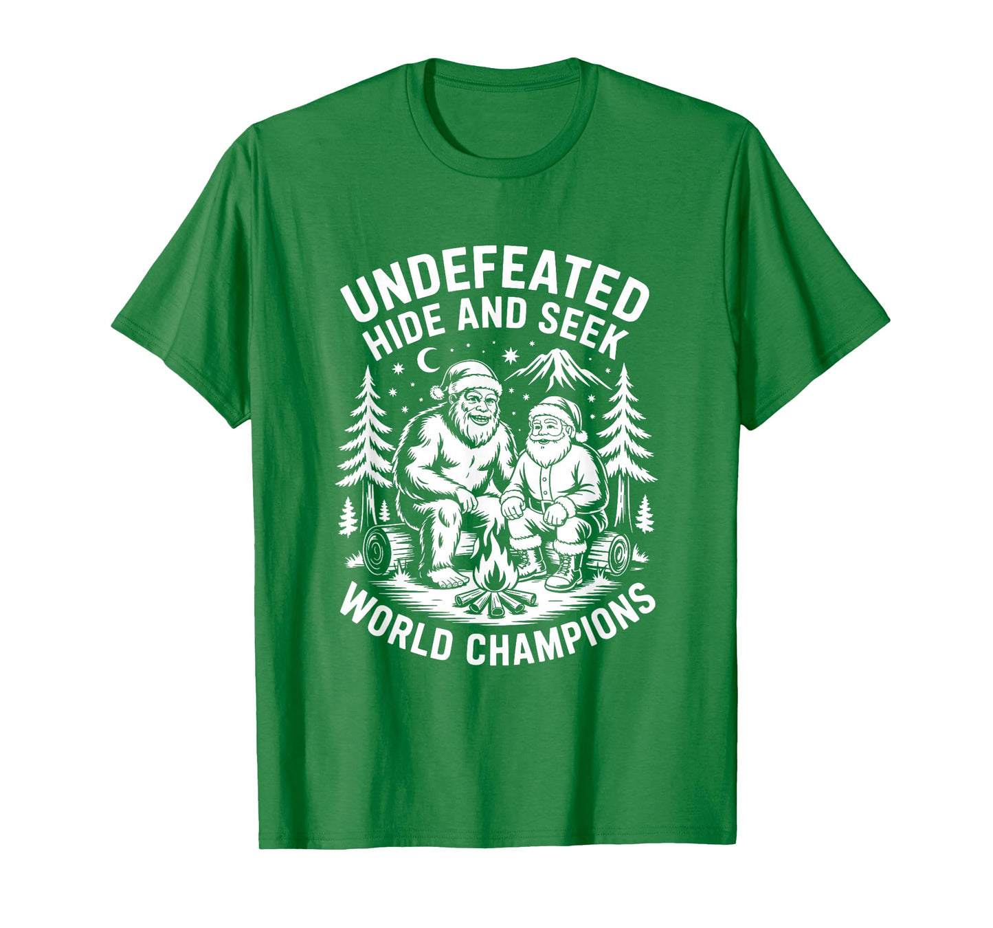 Undefeated Champions Santa Bigfoot Funny Holiday T-Shirt