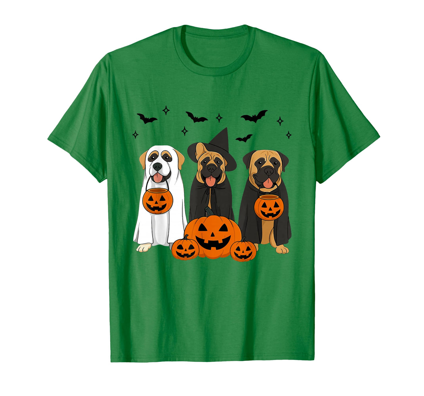 Witch Bullmastiff Dog Halloween Spooky Bullmastiff Dog Mom T-Shirt