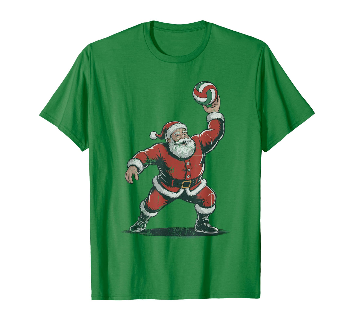 Retro Santa Playing Volleyball Vintage 90s Christmas Holiday T-Shirt