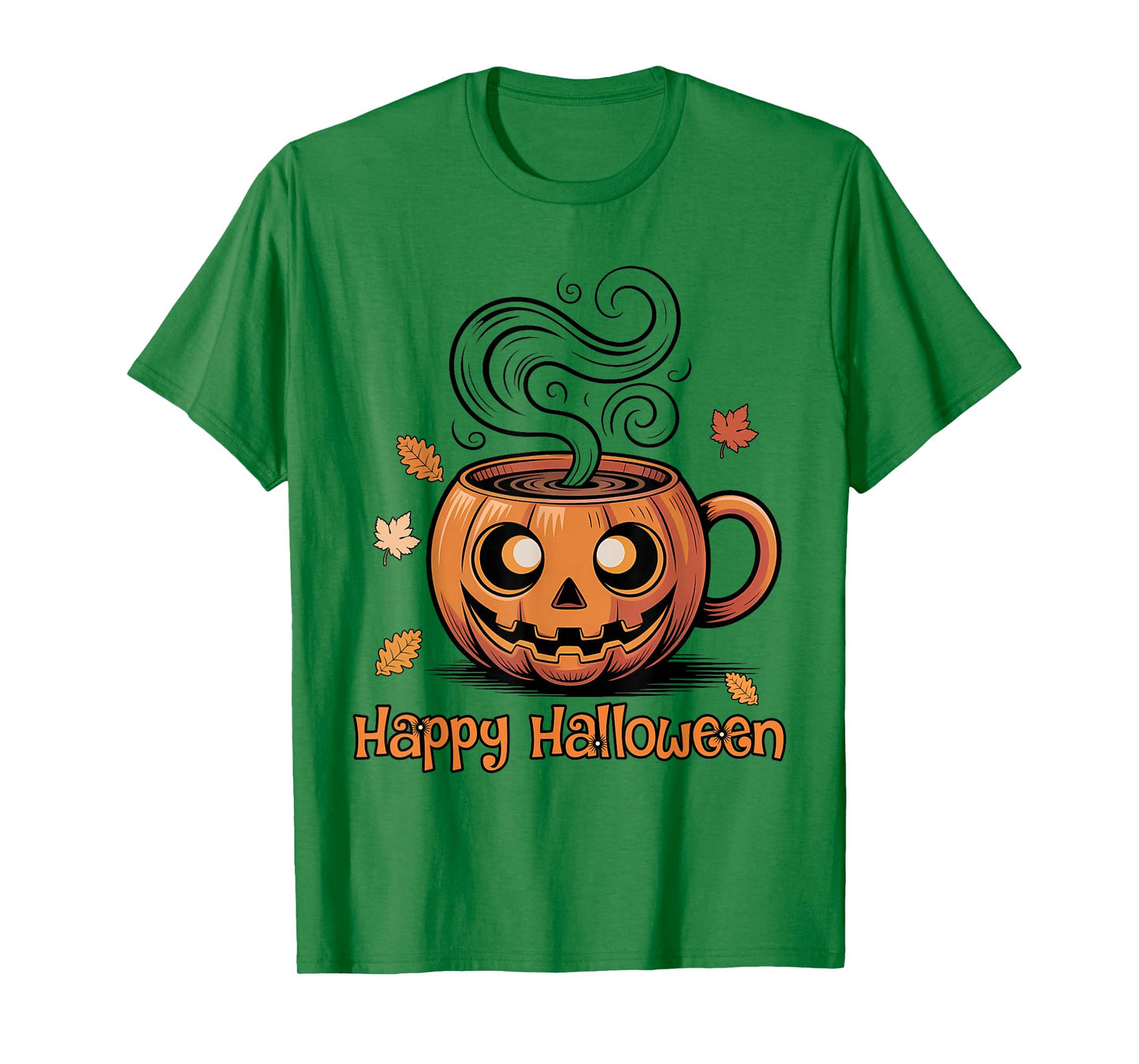 Cute Halloween Pumpkin Coffee Mug Latte Scary Face T-Shirt