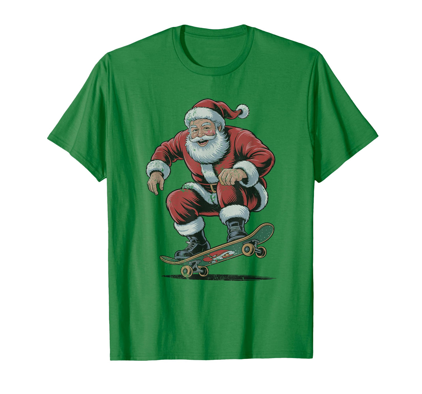 Santa Skateboarding Christmas Holiday Retro Vintage 90s T-Shirt
