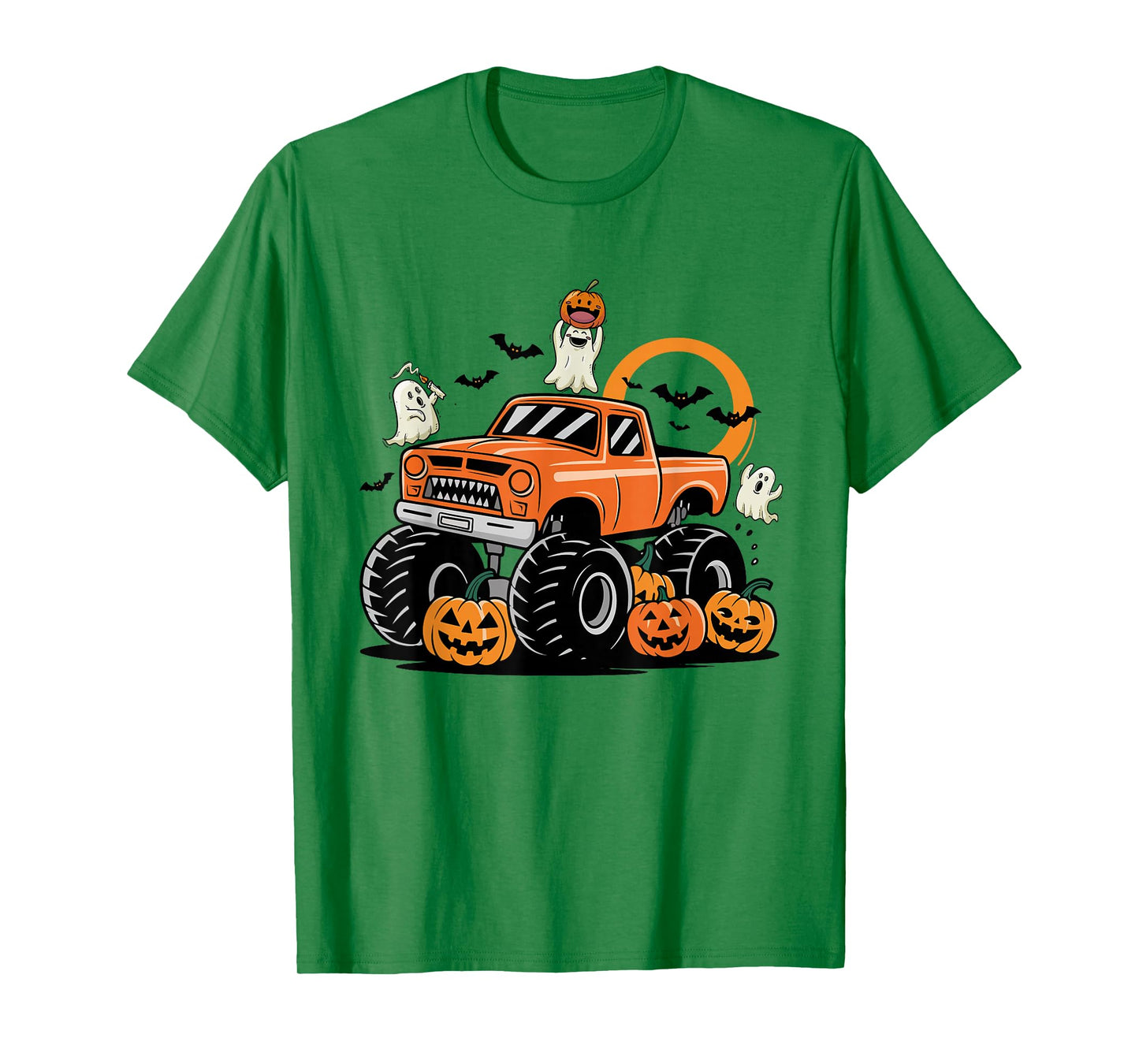 Toddler Monster Truck Ghost Pumpkin Halloween Costume T-Shirt