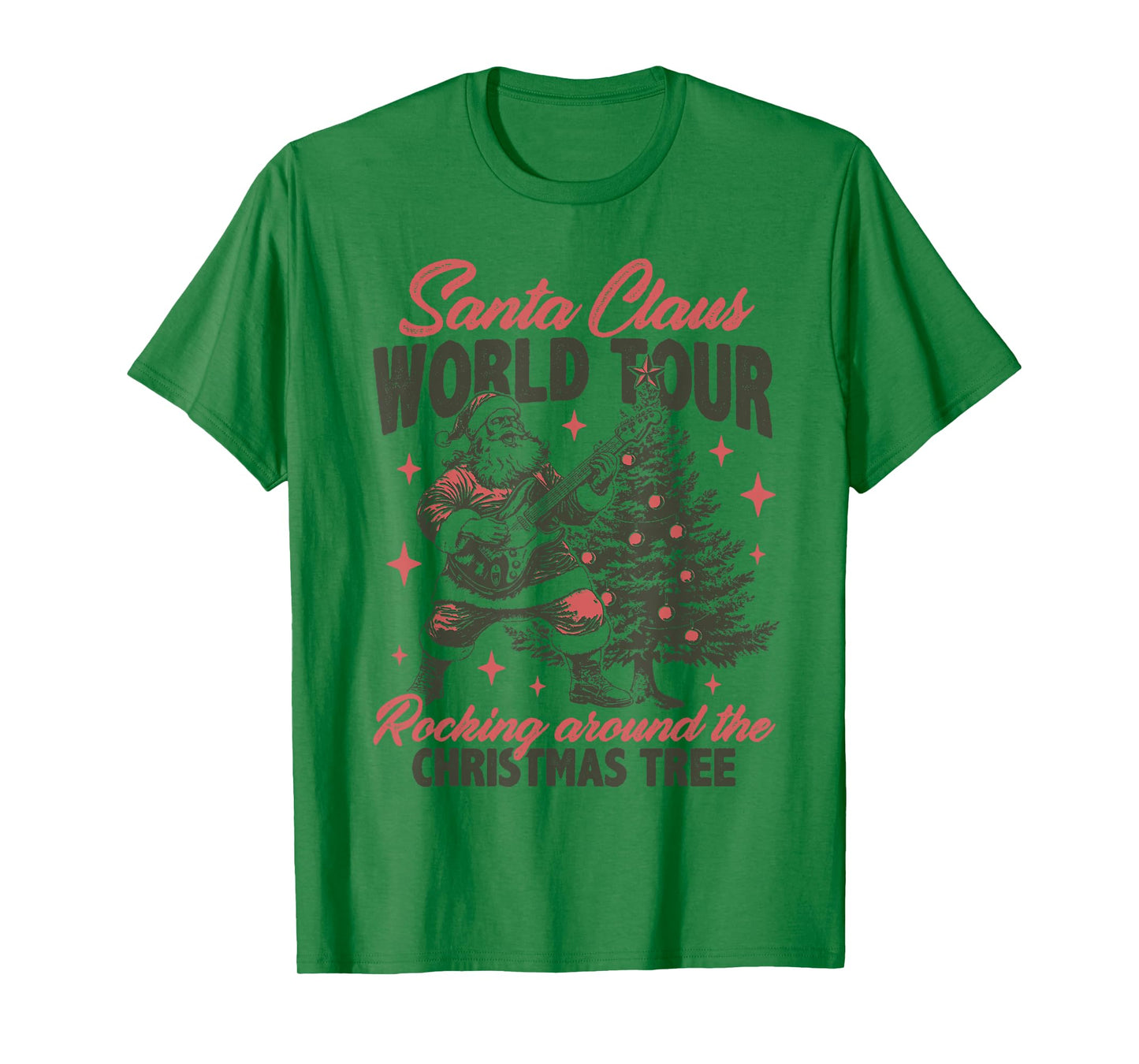 Santa Claus World Tour Rocking Around The Christmas Tree T-Shirt