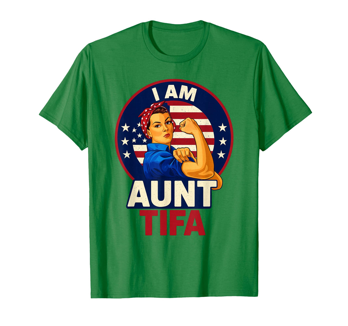 I Am Aunt Tifa Woman's Girl America Flag T-Shirt
