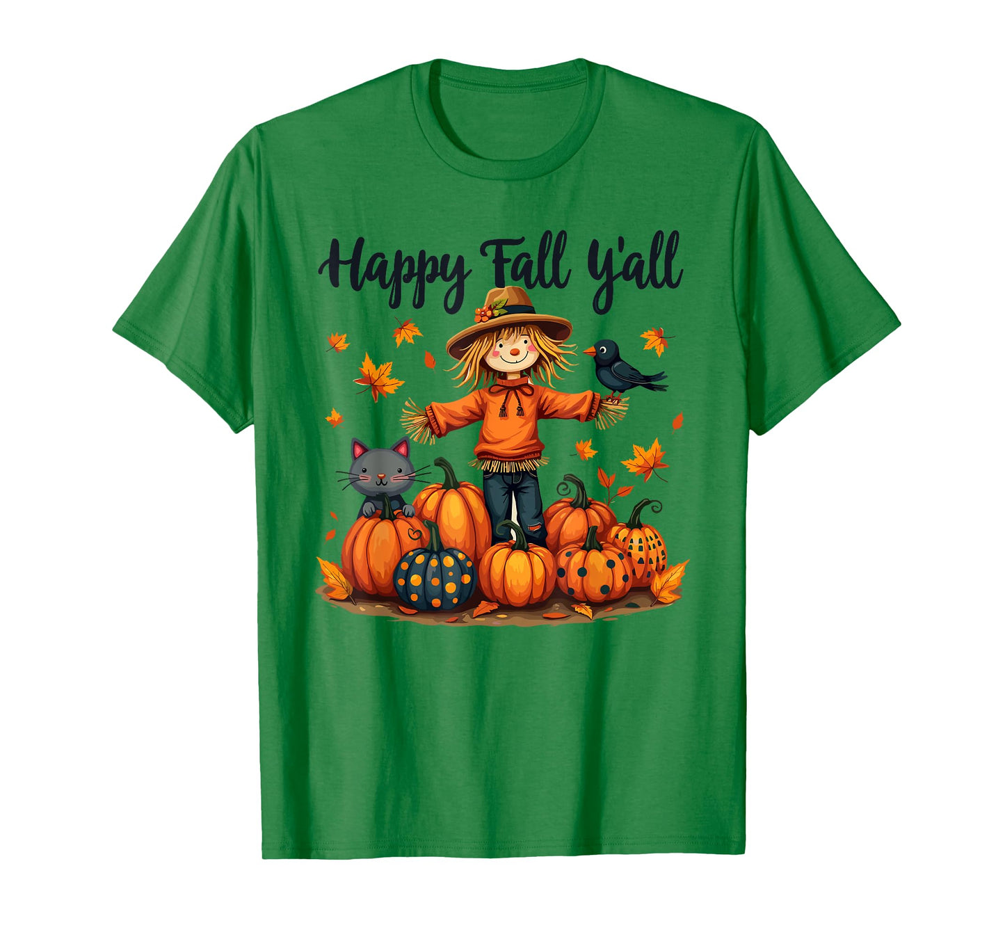 Scarecrow Happy Fall Y'all Thanksgiving Halloween Women Men T-Shirt