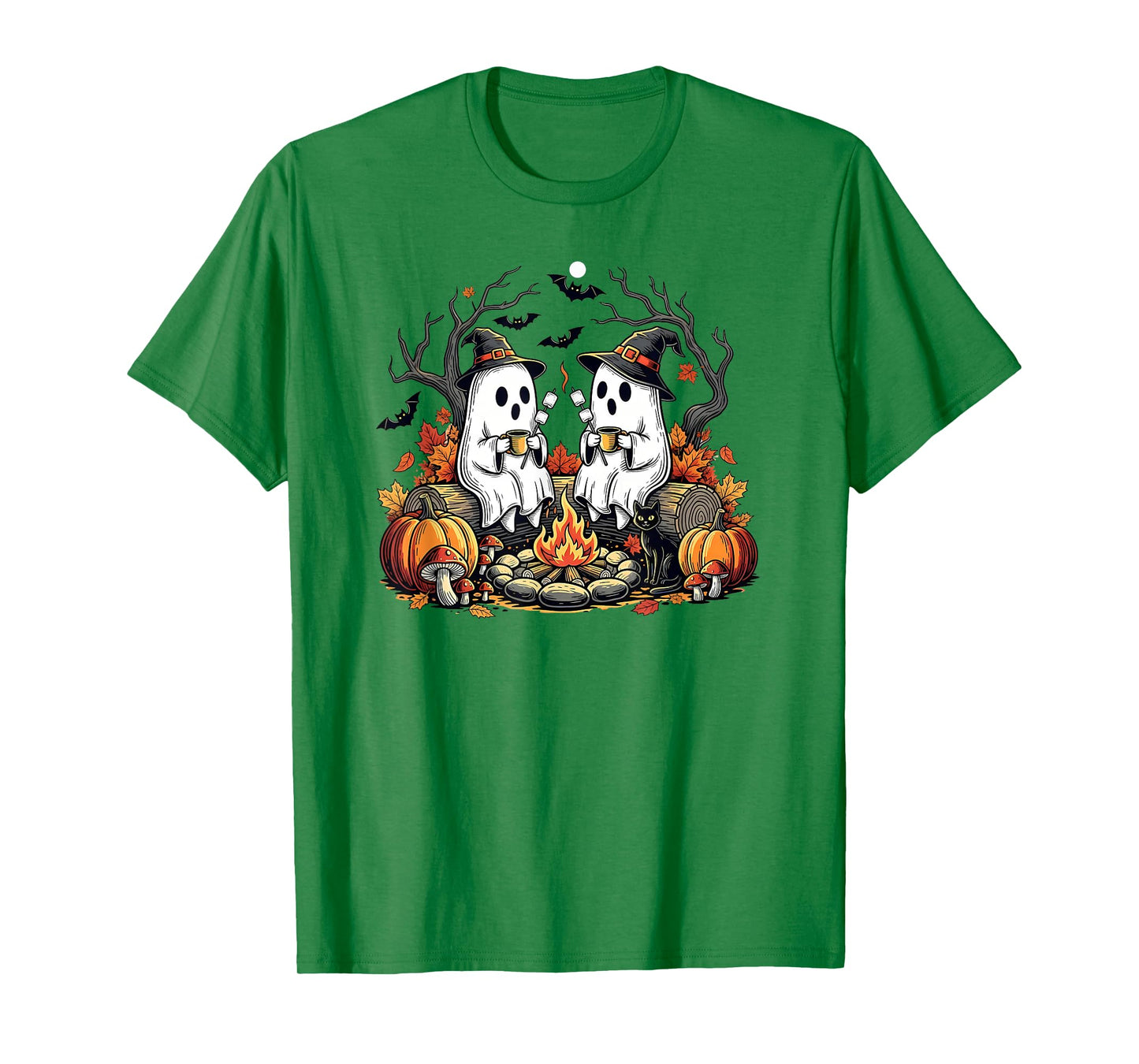 Cute Ghost Camping Campfire Halloween Marshmallow T-Shirt