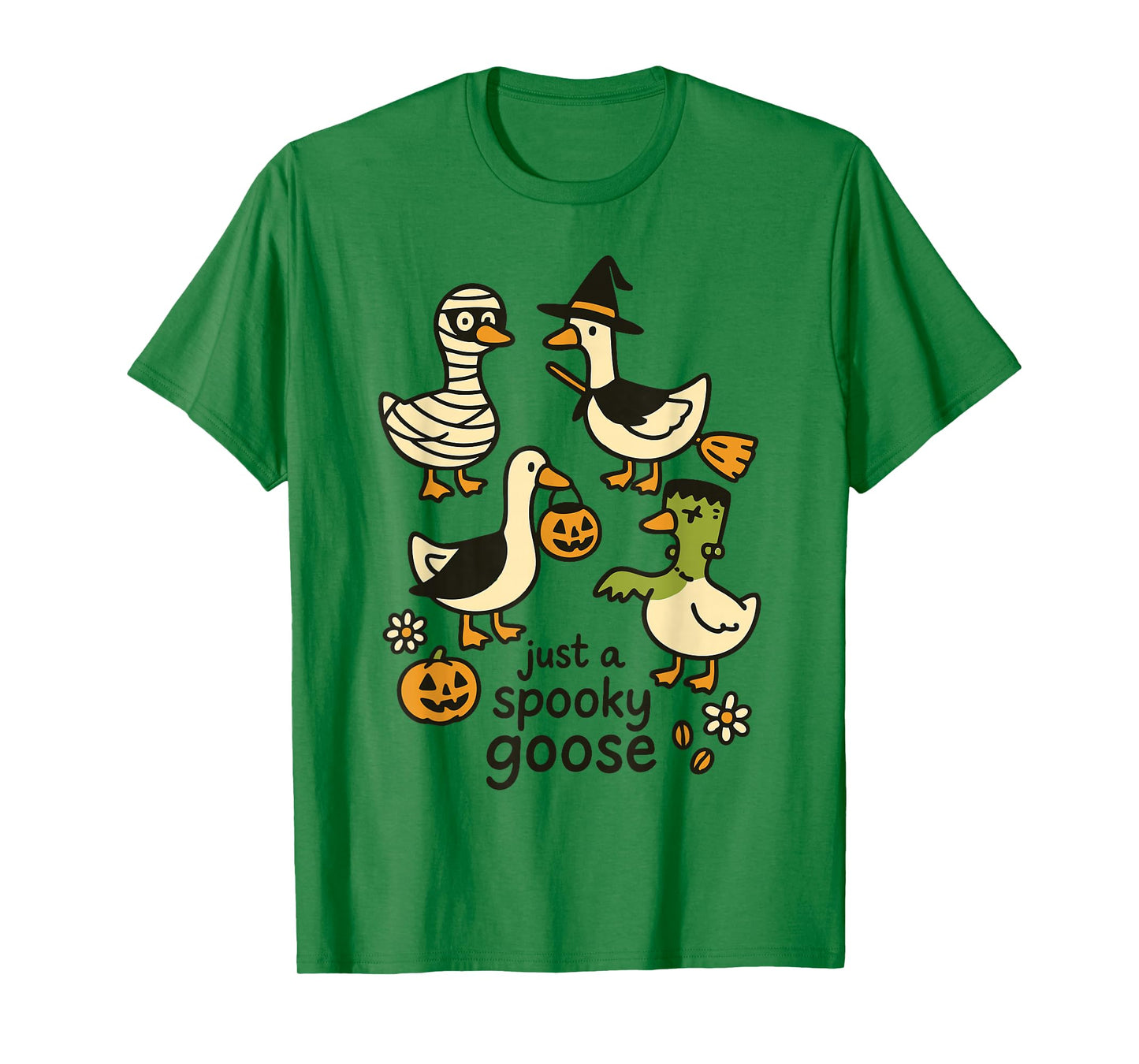 Just A Spooky Goose Funny Halloween Cartoon T-Shirt