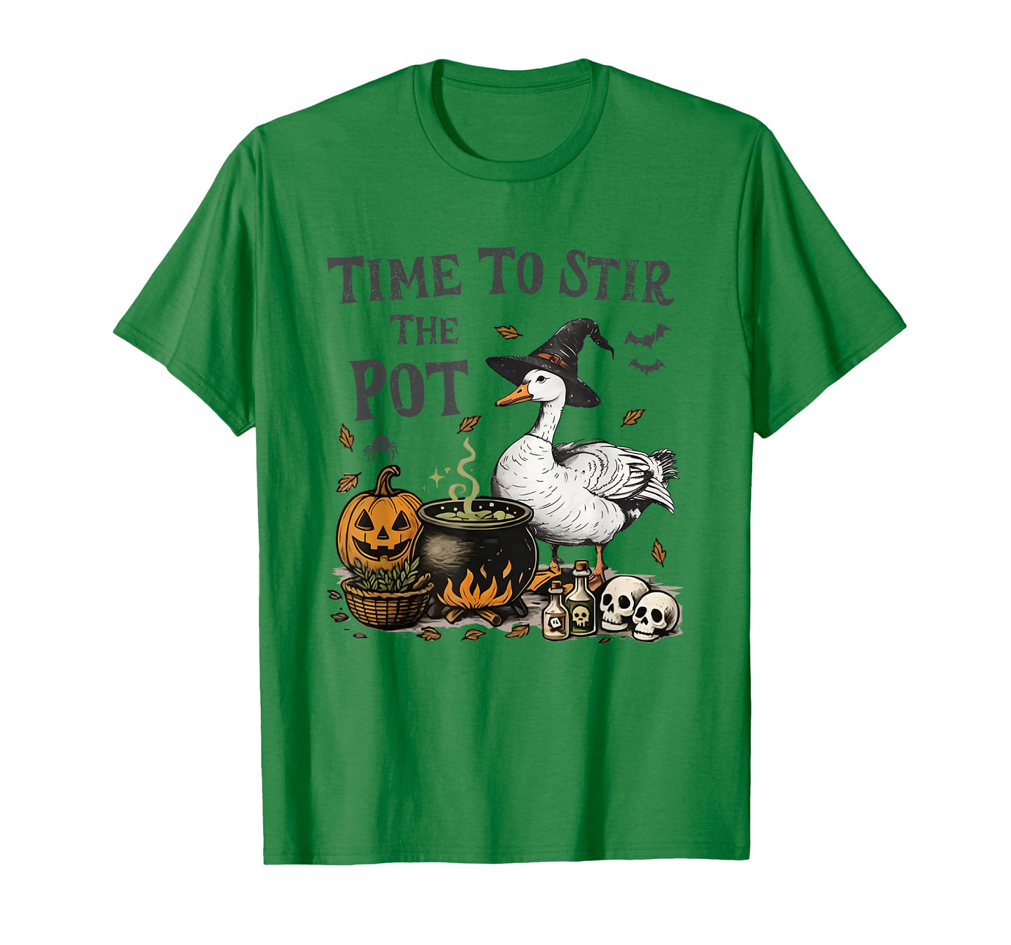 Time to Stir The Pot Funny Goose Witch Halloween Costume T-Shirt