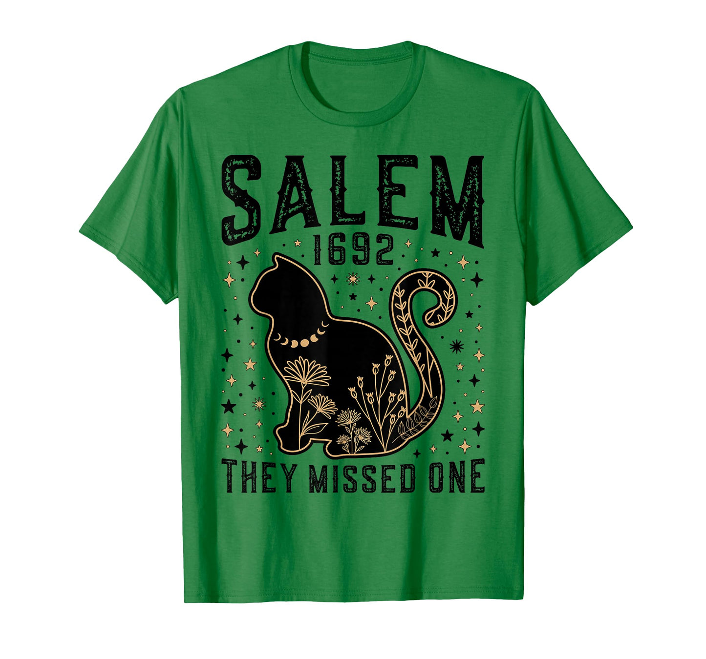 1692 They Missed One Shirt Salem Witch Trials Black Cat Moon T-Shirt