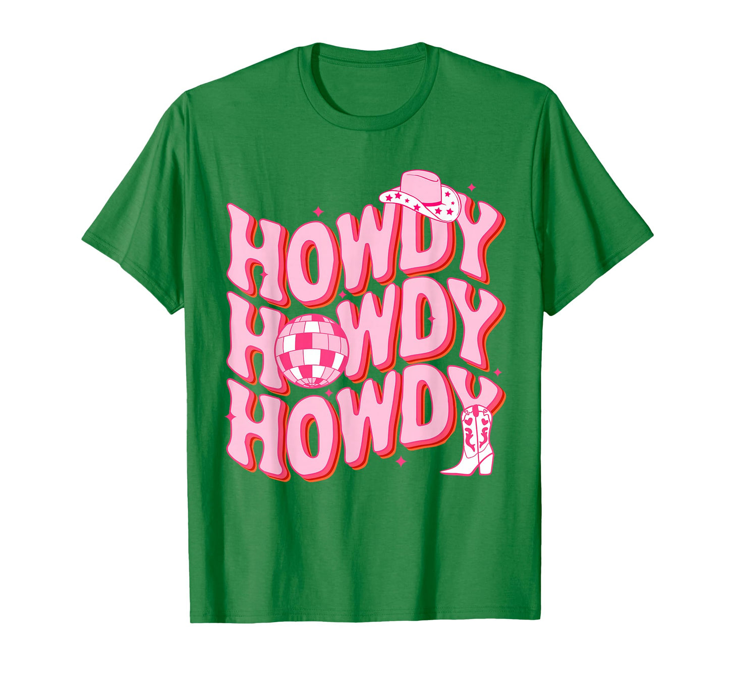 Howdy Southern Western Girl Country Rodeo Pink Cowgirl Disco T-Shirt