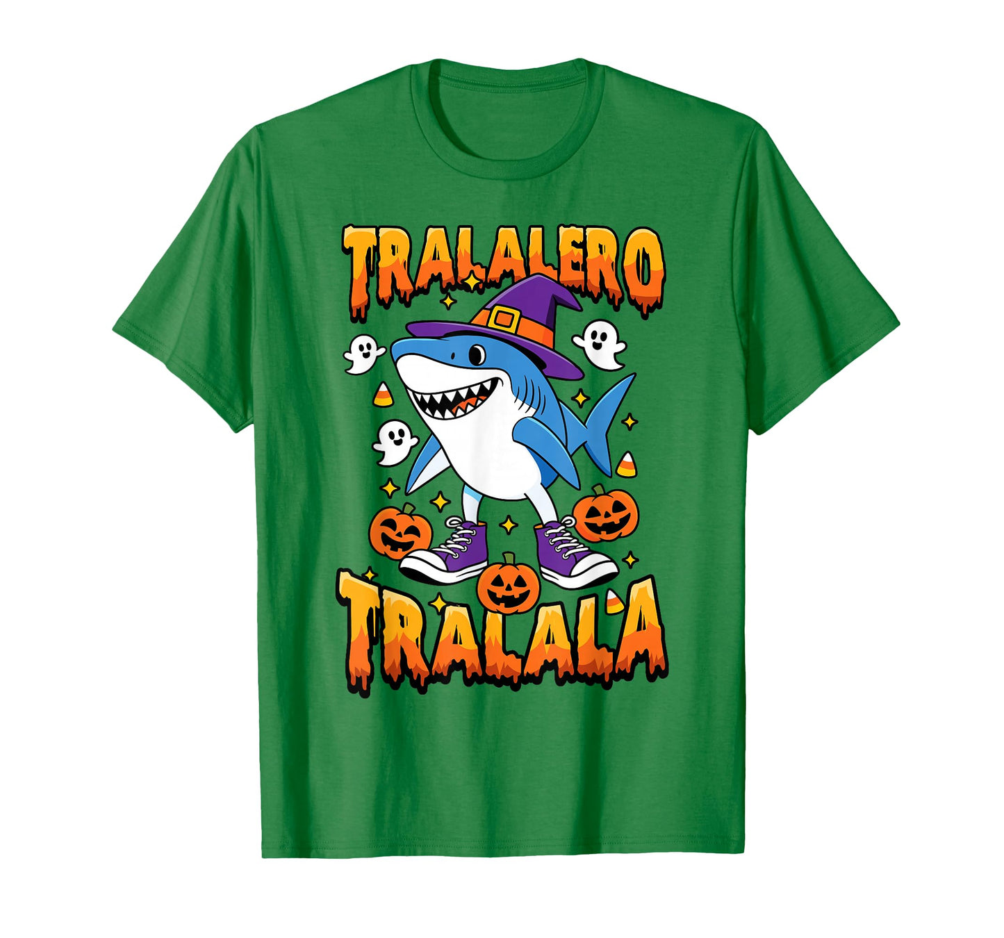Halloween Shark Tralalero Tralala Italian Brainrot Meme Kids T-Shirt