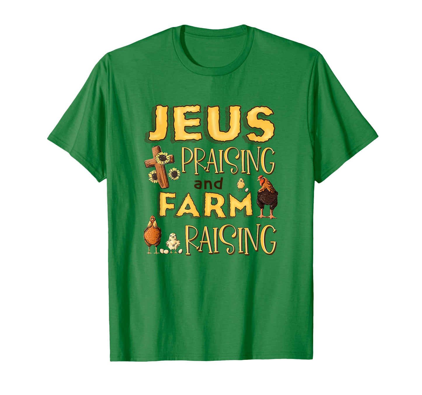 Jesus Praising And Farm Raising Chicken Farmer Christian T-Shirt