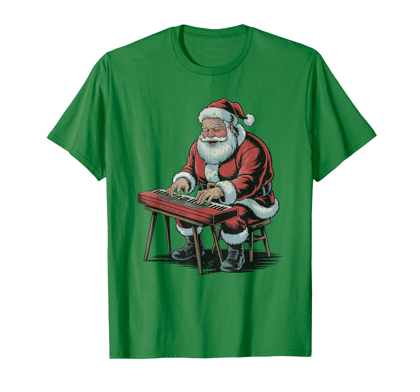 Vintage Santa Playing Digital Keyboard Retro 90s Chrismas T-Shirt