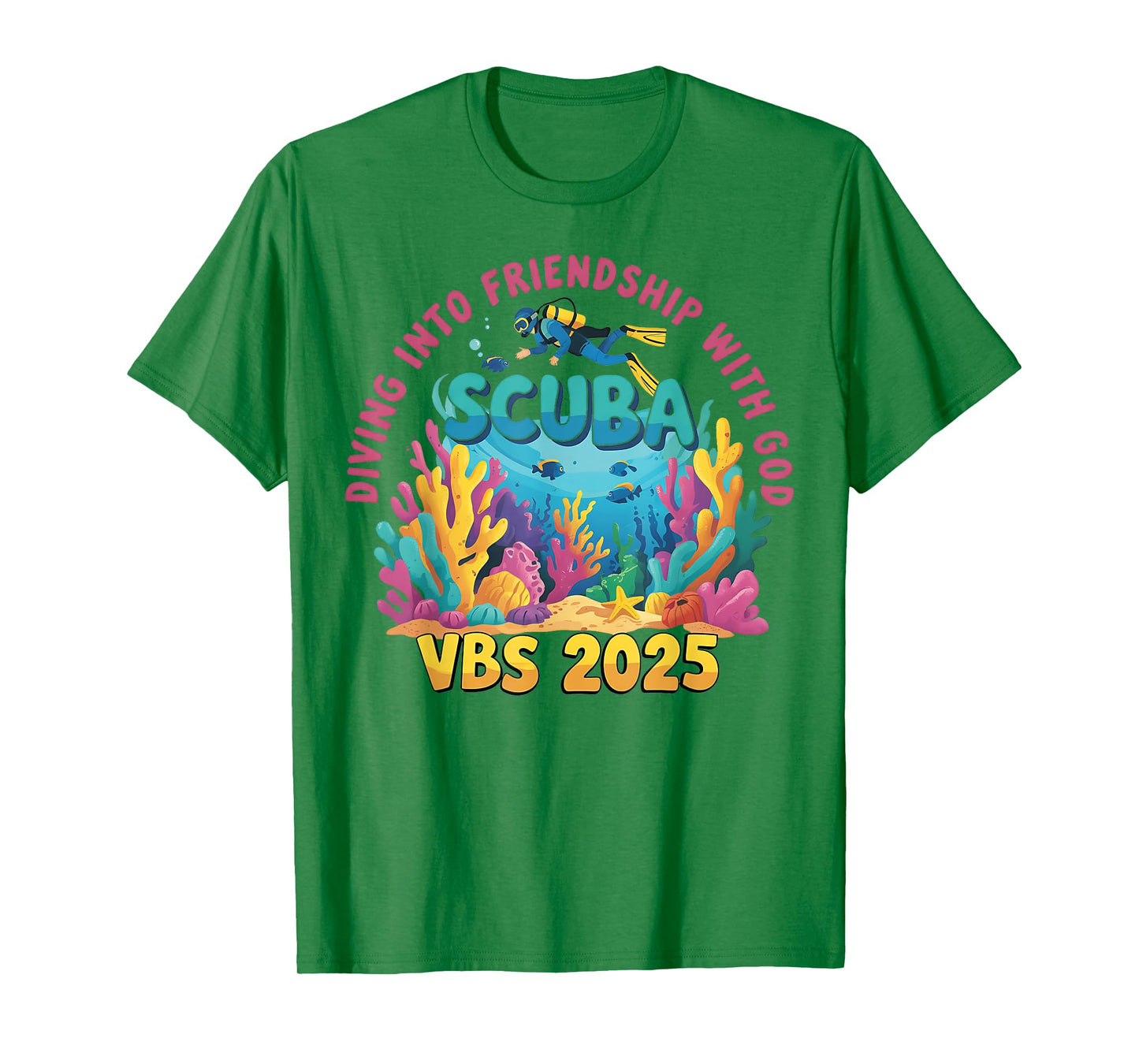 Diving Into Friendship With God Beach Scuba VBS 2025 T-Shirt