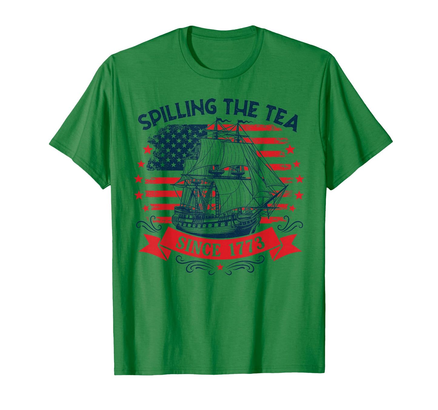 Spilling The Tea Since 1773 Vintage 4th of July Teacher T-Shirt
