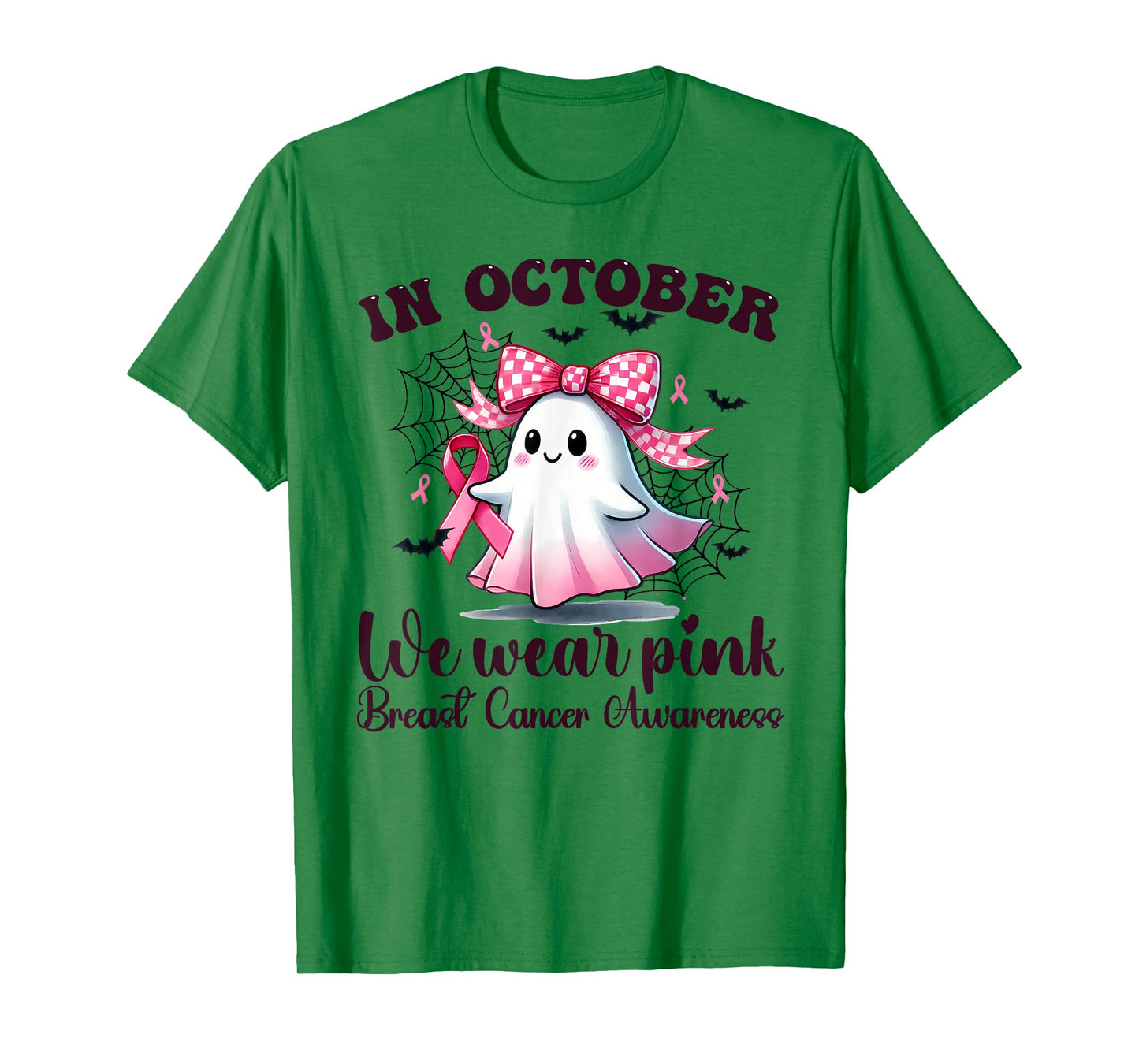 Halloween In October We Wear Pink Breast Cancer Awareness T-Shirt