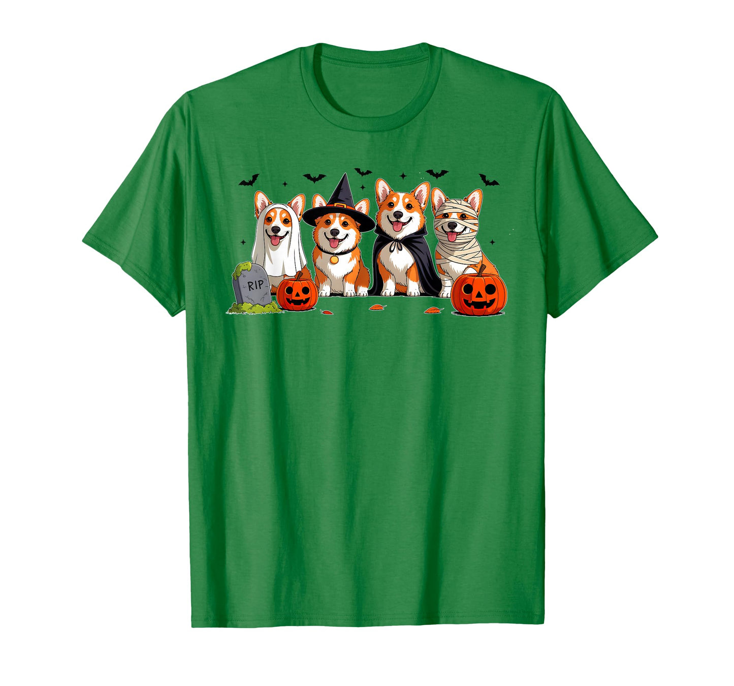 Corgi Dog Ghost Witch Mummy Pumpkin Halloween Spooky Season T-Shirt