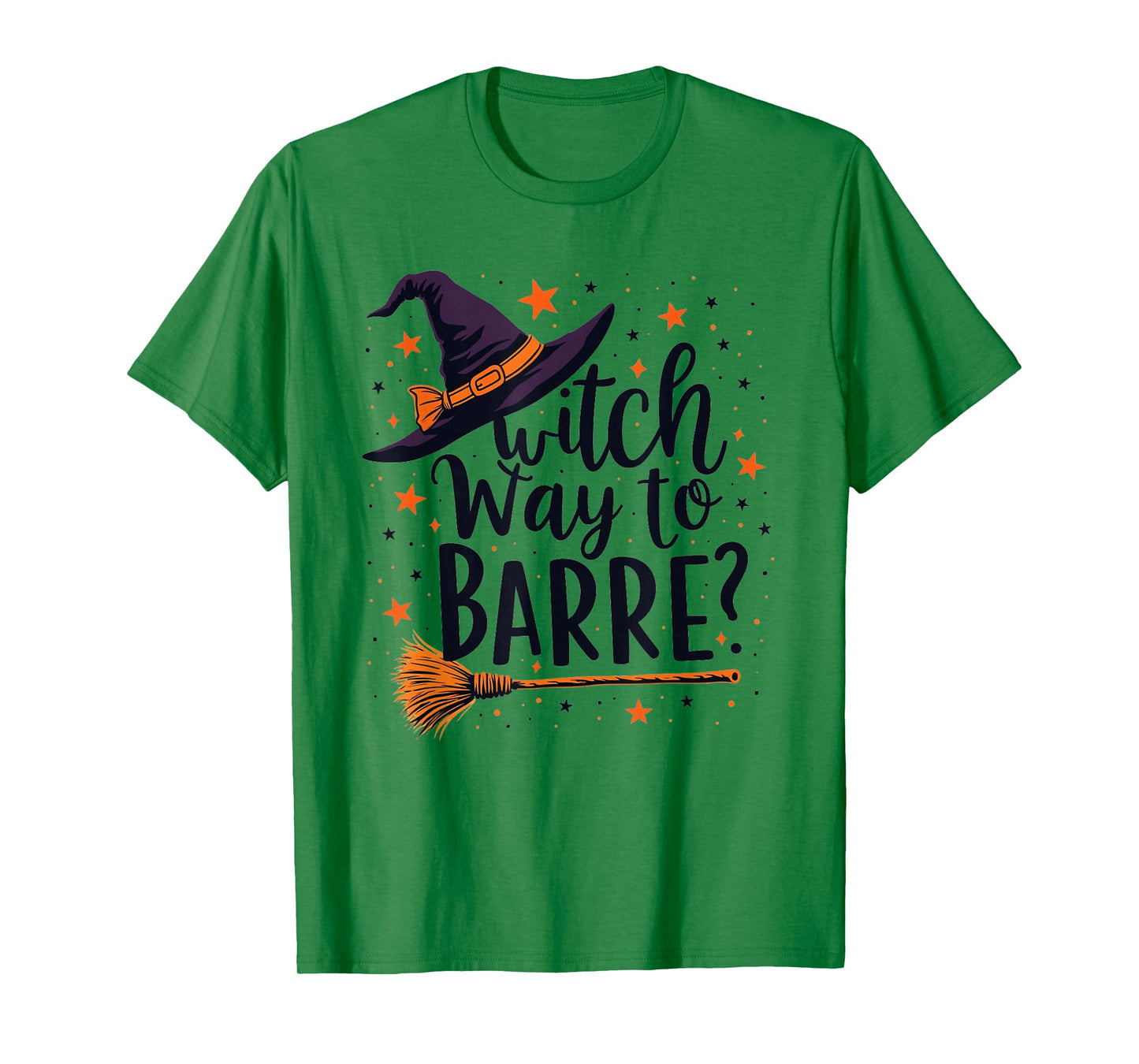 Witch Way to Barre Funny Halloween Fitness Graphic T-Shirt