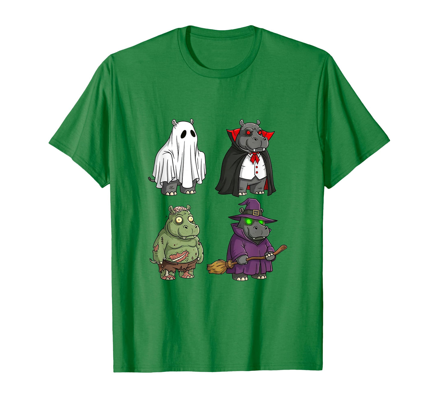 Cute Hippo Ghost Witch Zombie Funny Halloween Costume T-Shirt
