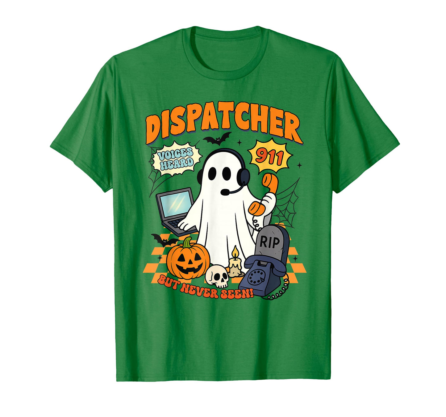 Halloween Vibes Spooky Season Dispatcher 911 Boo Ghost T-Shirt