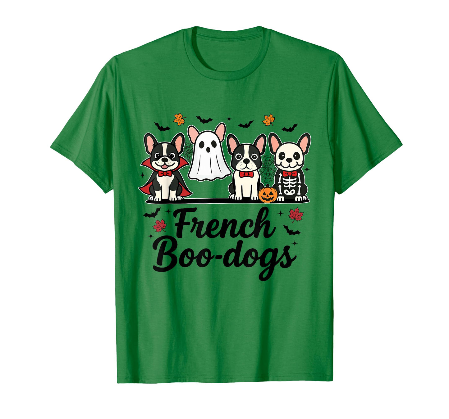 French Boo-Dog Halloween Ghost French Bulldog Men Women Kids T-Shirt