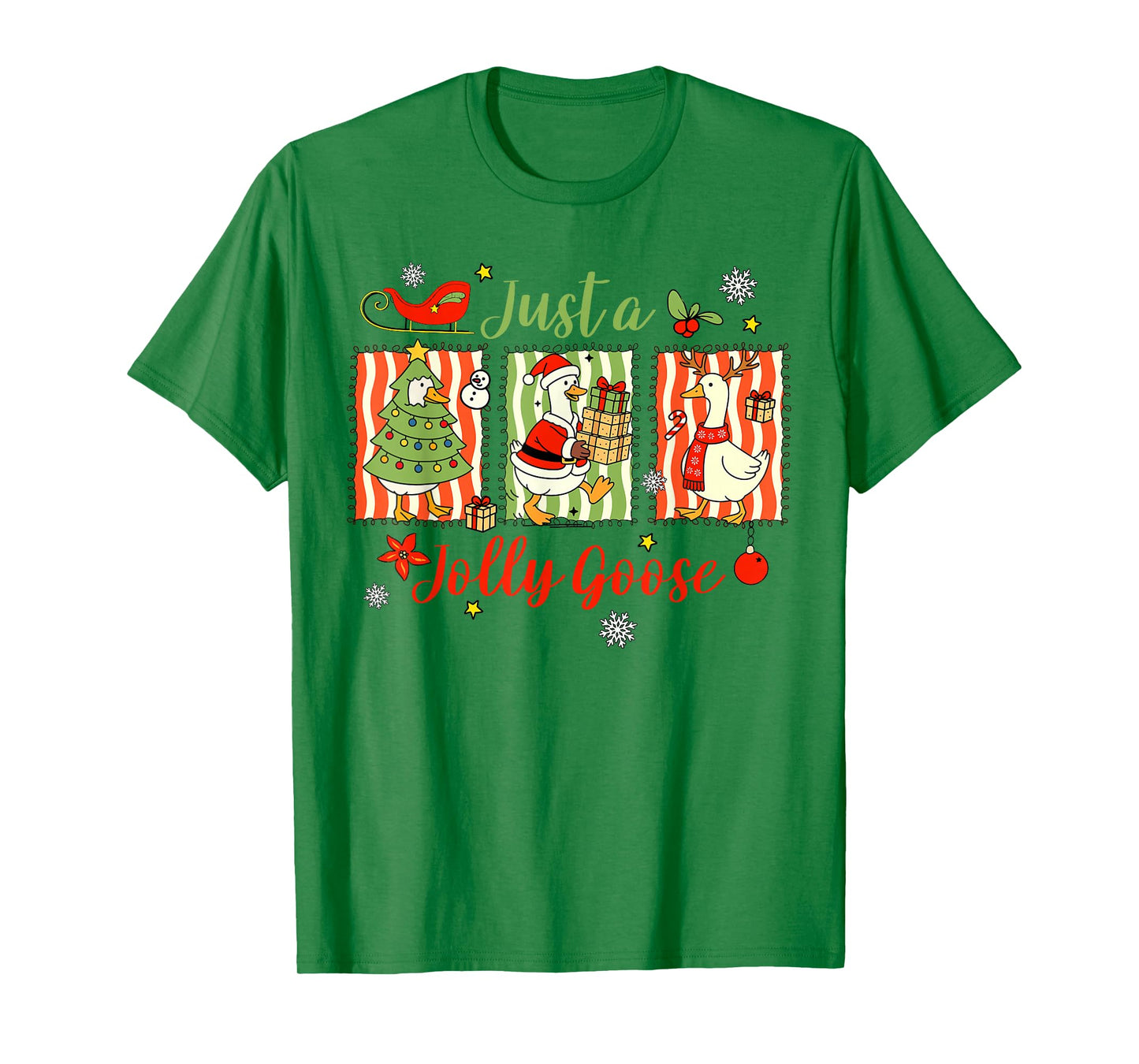 Merry Christmas Xmas Vibes Silly Goose Just A Jolly Goose T-Shirt