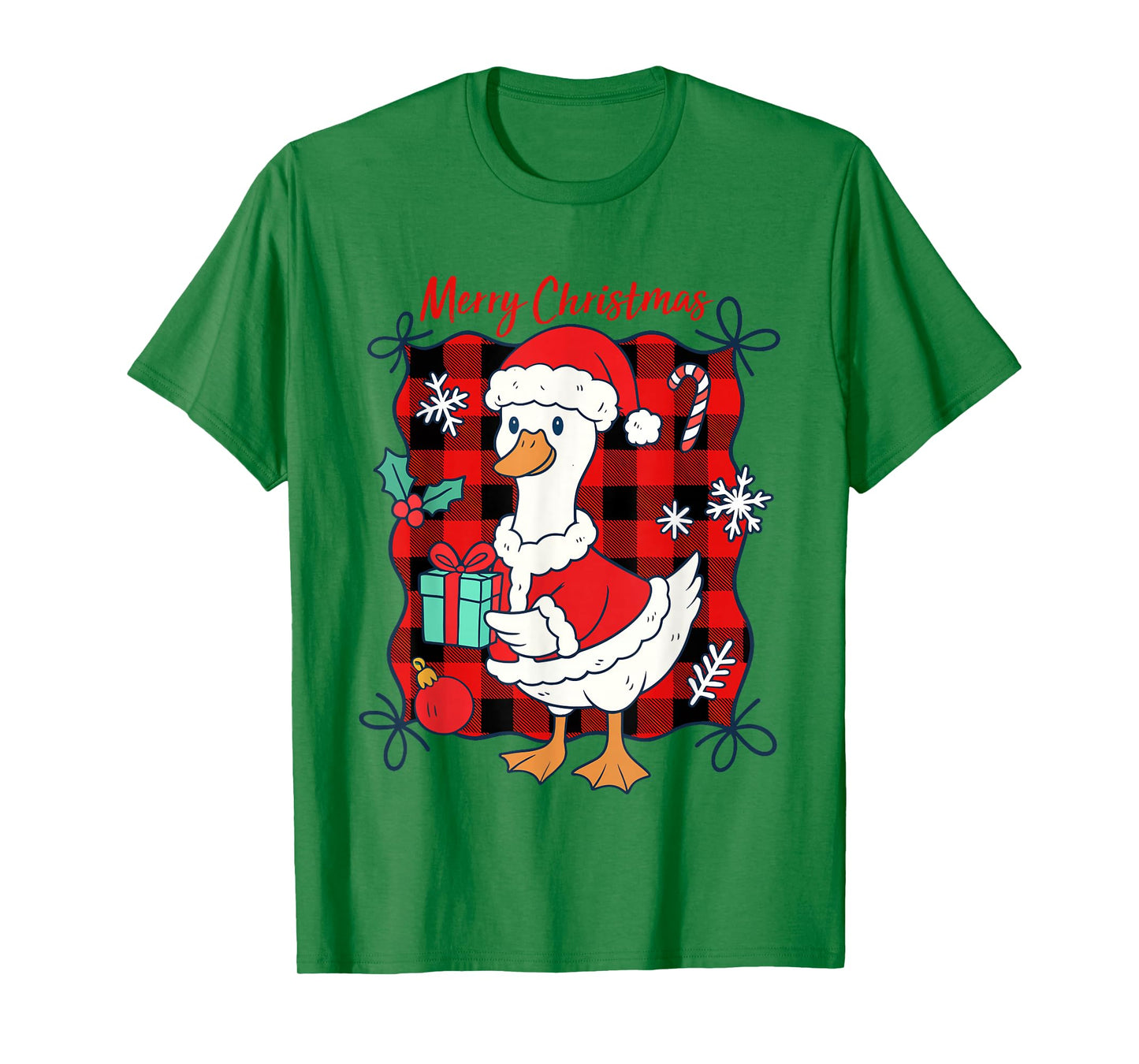 Goose Merry Christmas Santa Hat Xmas Family Pajama Men Women T-Shirt