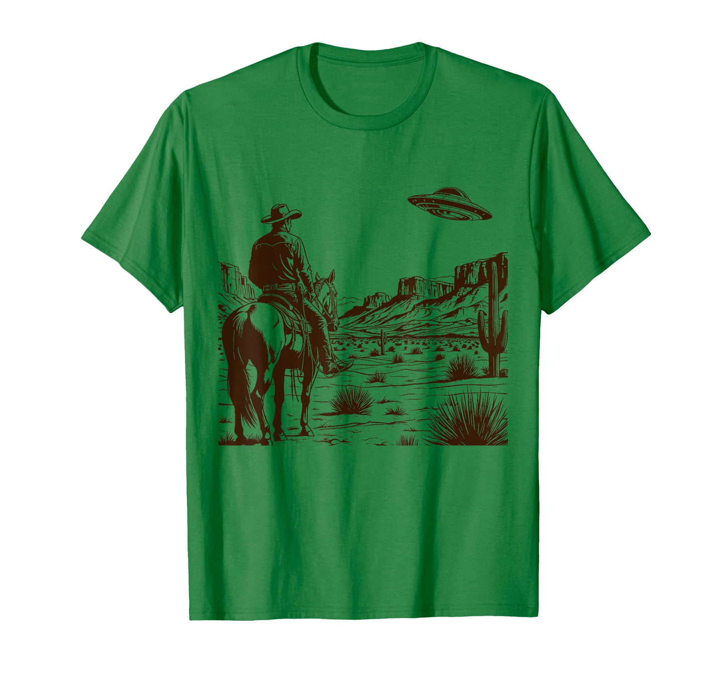 Ufo Western Retro Vintage Cowboy T-Shirt