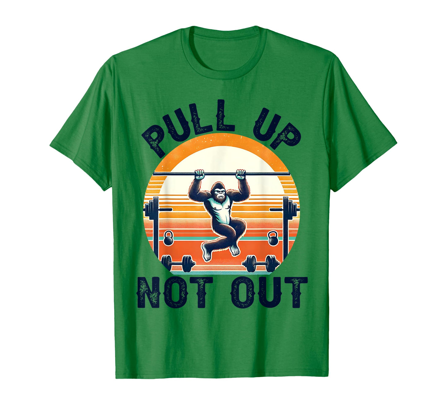 Funny Bigfoot Pull Up Not Out Vintage Retro Fitness Men Gym T-Shirt