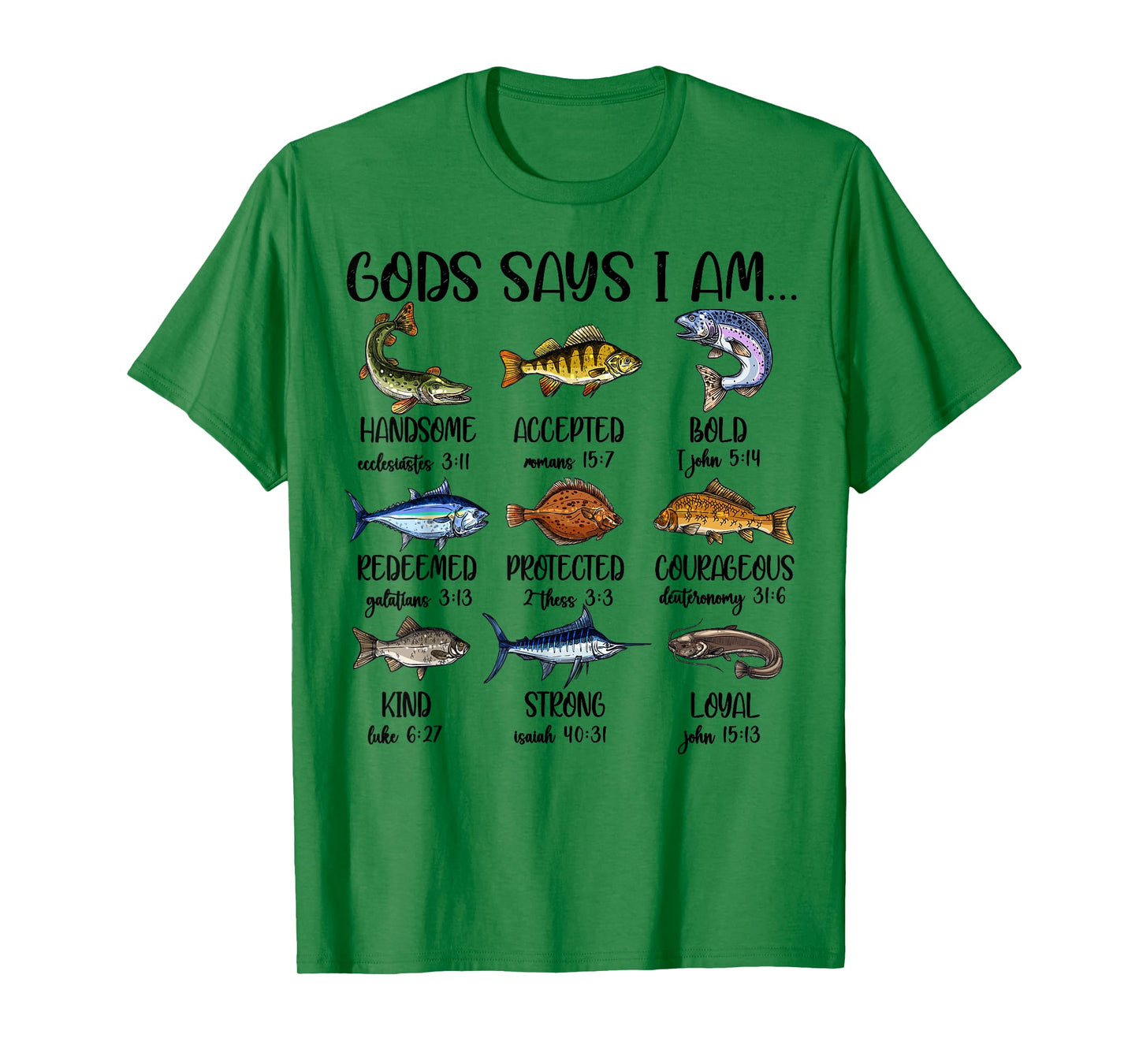 Kids God Says I Am Fishing Christian Boy Toddler Men Jesus T-Shirt