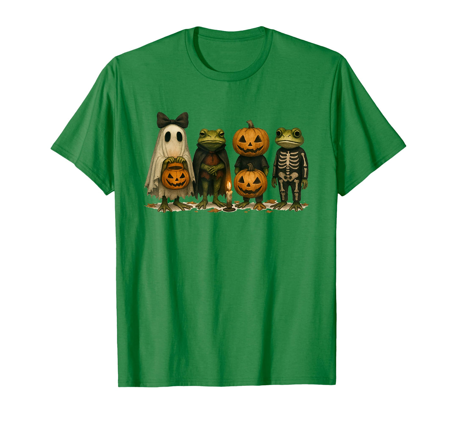 Spooky Skeleton Frog Cute with Pumpkin and Creepy Vibes T-Shirt