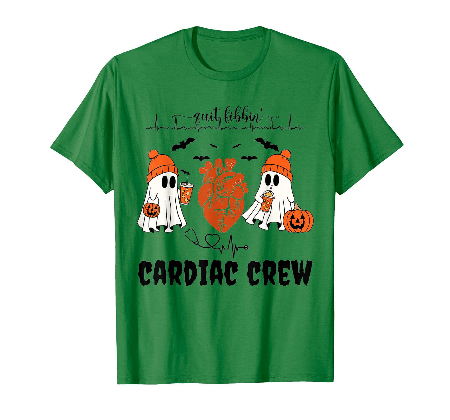 Heart Anatomy Ghosts Halloween Cardiology Heart Warrior T-Shirt
