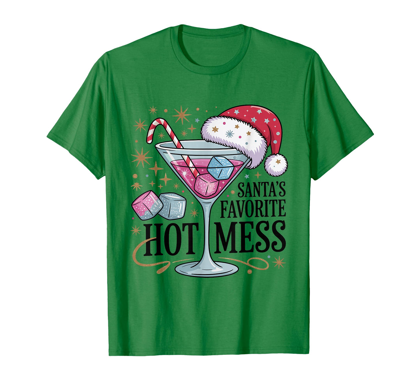 Santa's Favorite Hot Mess Funny Christmas T-Shirt