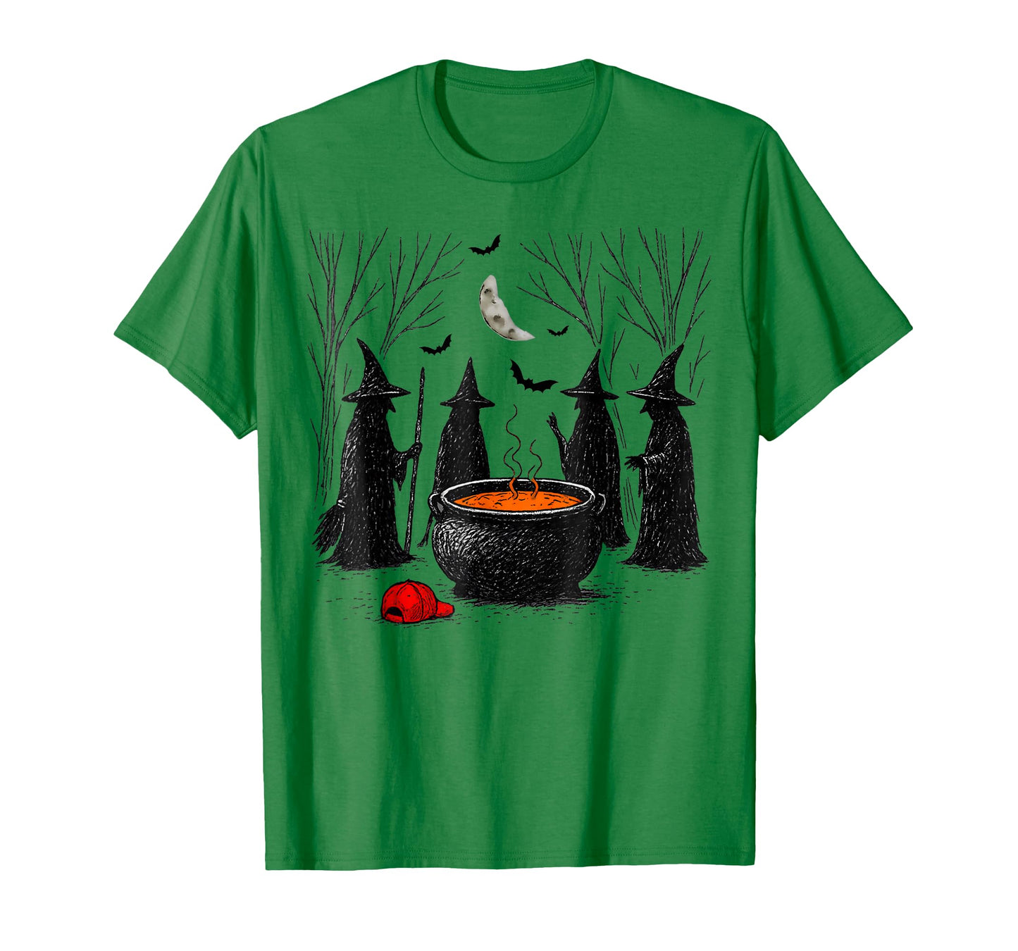 Halloween Witches Red Hat Cauldron, Human Rights, Feminist T-Shirt