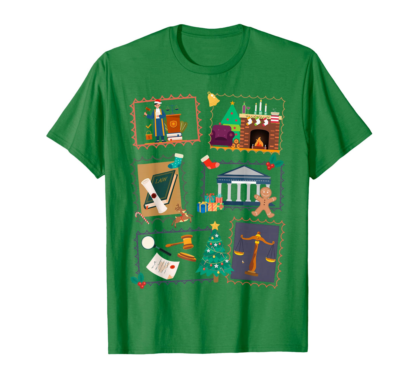 Lawyer Attorney Legal Office Christmas Xmas Vibes Stamps T-Shirt